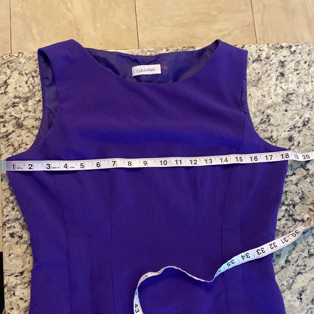 Calvin Klein purple belted sleeveless sheath dress PP21 - Picture 12 of 14